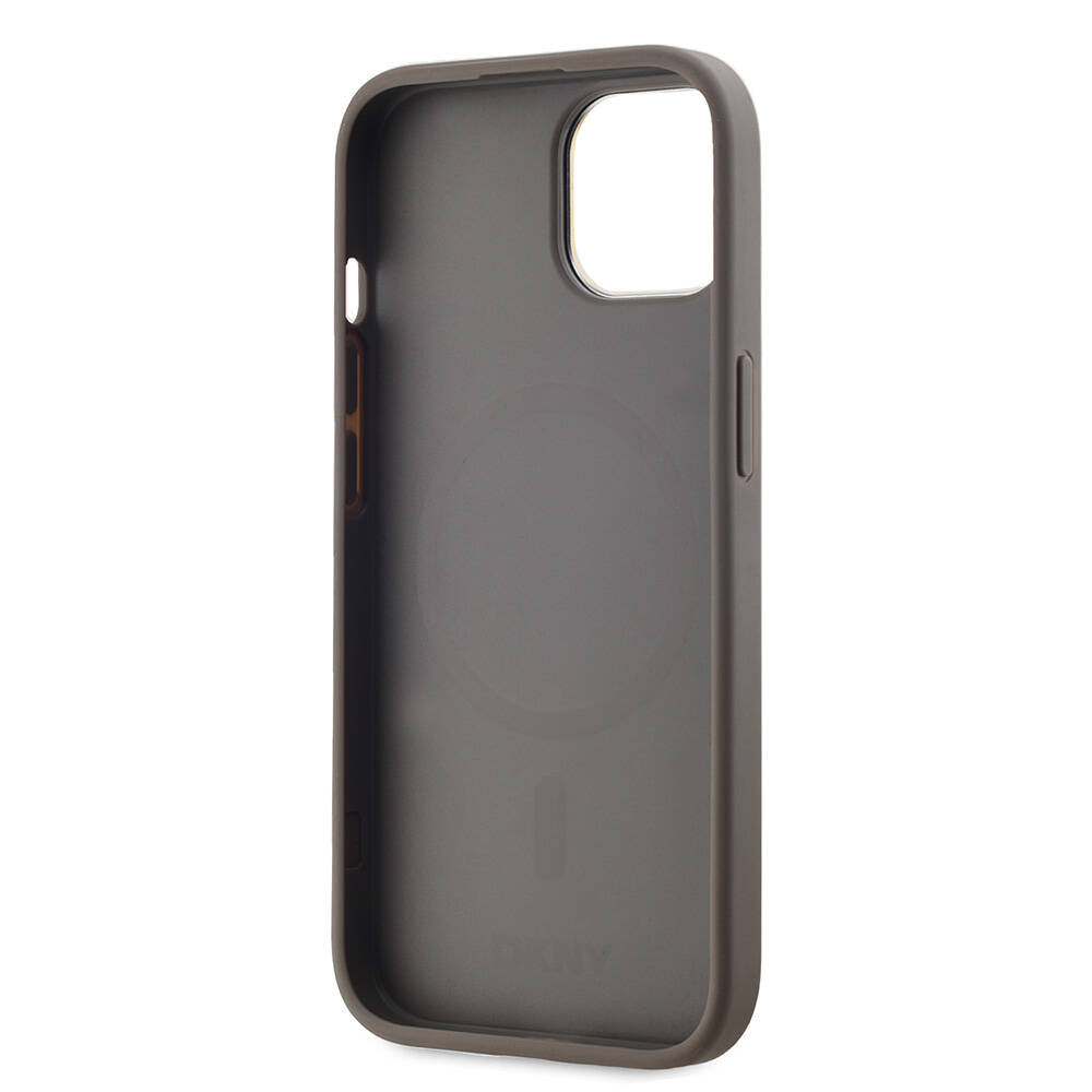 iPhone 15 Kılıf DKNY Orjinal Lisanslı M-safe Şarj Özellikli 3D Yazılı Checkered Pattern Kılıf