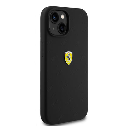 iPhone 15 Kılıf Ferrari Orjinal Lisanslı Metal Logolu SF Yazılı Kılıf