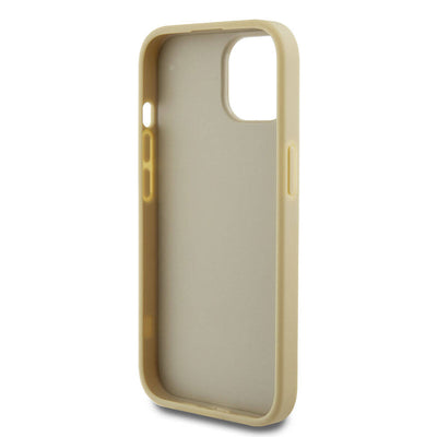 Apple iPhone 15 Kılıf Guess Orjinal Lisanslı 4G Büyük Metal Logolu Glitter Kapak Siyah