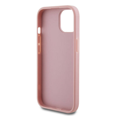Apple iPhone 15 Kılıf Guess Orjinal Lisanslı 4G Büyük Metal Logolu Glitter Kapak Siyah