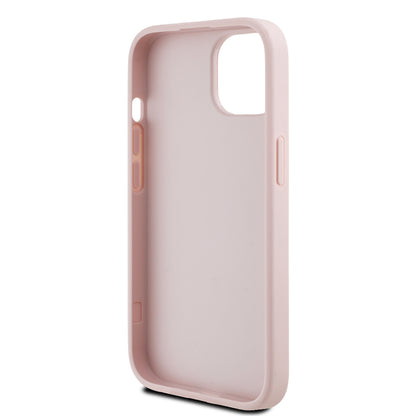 iPhone 15 Kılıf Guess Orjinal Lisanslı Gül Baskılı Büyük Metal Logo Dizaynlı Kılıf