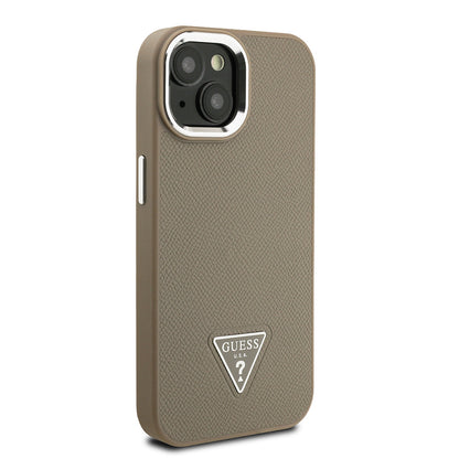 iPhone 15 Kılıf Guess Orjinal Lisanslı M-safe Şarj Özellikli Grained Triangle Kılıf