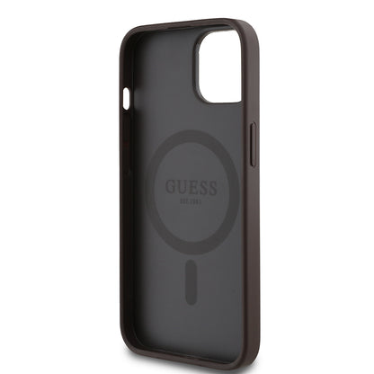 iPhone 15 Kılıf Guess Orjinal Lisanslı M-safe Şarj Özellikli Yazı Logolu Circle Classic Kılıf