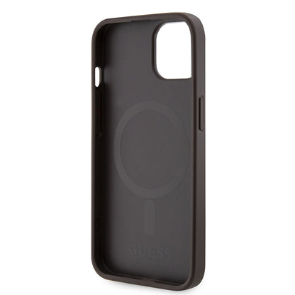 iPhone 15 Kılıf Guess Orjinal Lisanslı M-safe Şarj Özellikli 4G Şerit Tasarımlı Printed Kılıf