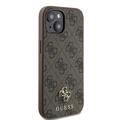 Apple iPhone 15 Kılıf Guess Orjinal Lisanslı Magsafe Şarj Özellikli Small 4G Classic Kapak Siyah