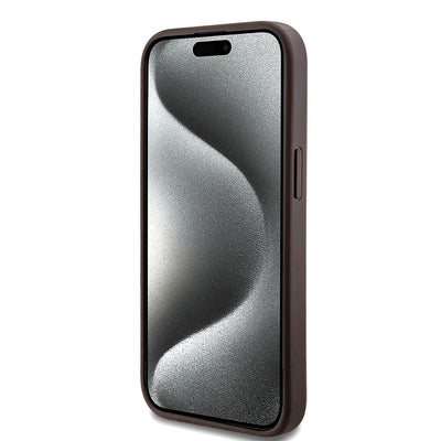 Apple iPhone 15 Kılıf Guess Orjinal Lisanslı Magsafe Şarj Özellikli Small 4G Classic Kapak Siyah