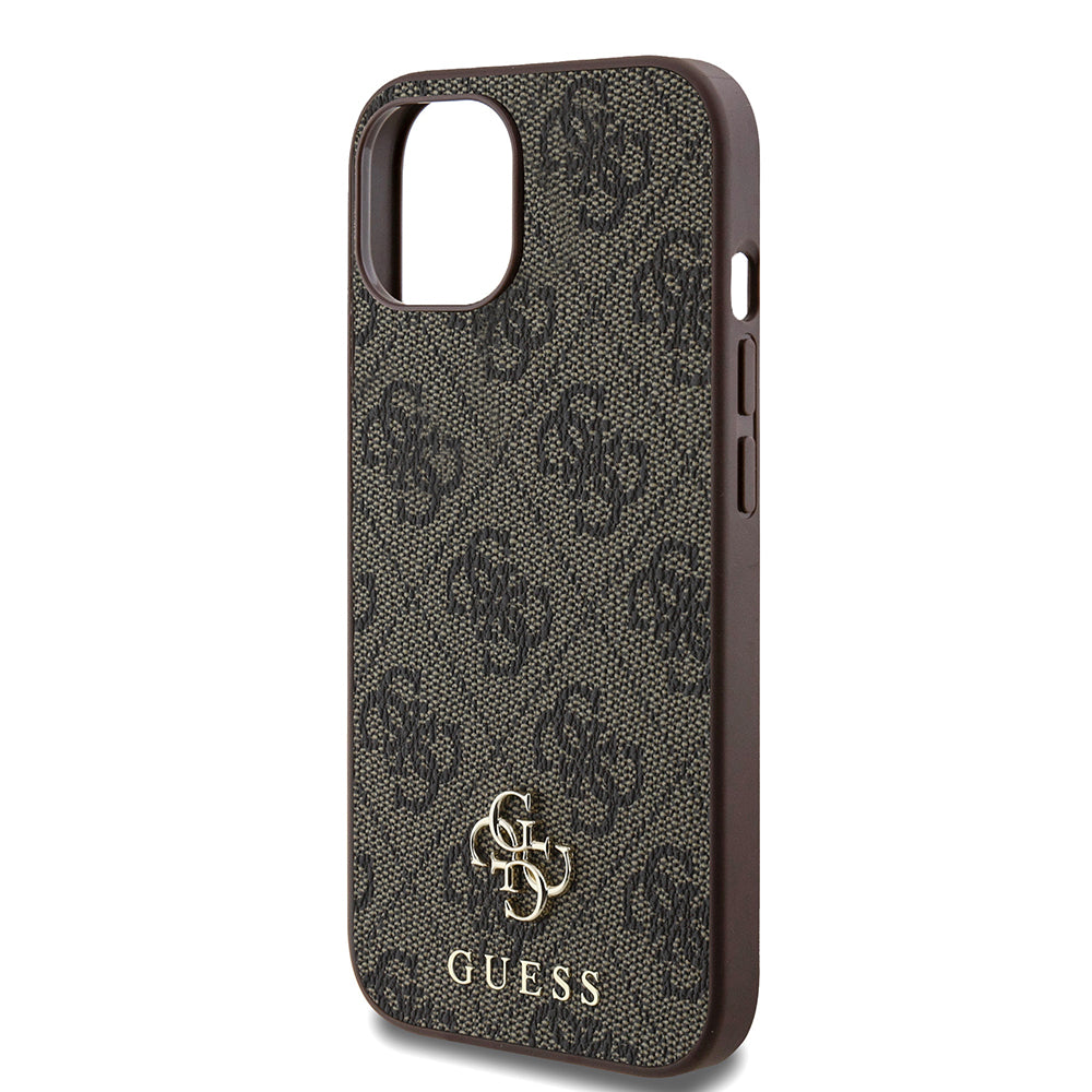 Apple iPhone 15 Kılıf Guess Orjinal Lisanslı Magsafe Şarj Özellikli Small 4G Classic Kapak Siyah