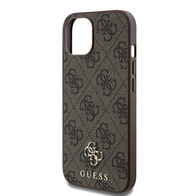 Apple iPhone 15 Kılıf Guess Orjinal Lisanslı Magsafe Şarj Özellikli Small 4G Classic Kapak Siyah