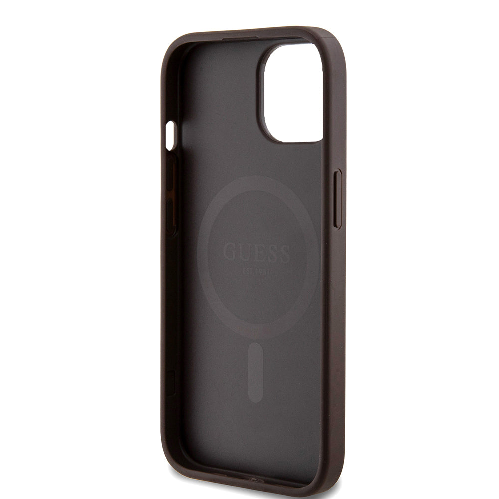 iPhone 15 Kılıf Guess Orjinal Lisanslı M-safe Şarj Özellikli Small 4G Classic Kılıf