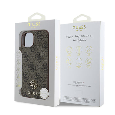 Apple iPhone 15 Kılıf Guess Orjinal Lisanslı Magsafe Şarj Özellikli Small 4G Classic Kapak Siyah