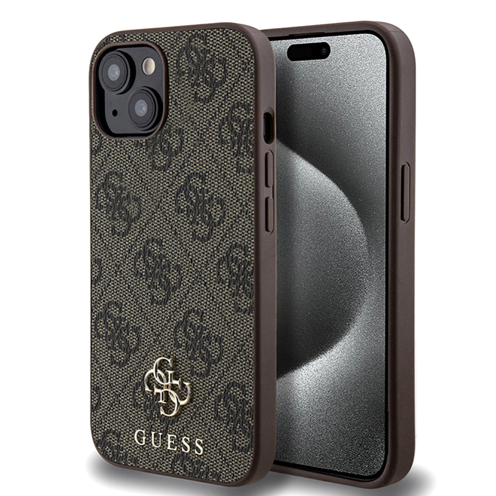 Apple iPhone 15 Kılıf Guess Orjinal Lisanslı Magsafe Şarj Özellikli Small 4G Classic Kapak Siyah