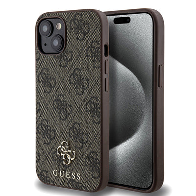 Apple iPhone 15 Kılıf Guess Orjinal Lisanslı Magsafe Şarj Özellikli Small 4G Classic Kapak Siyah
