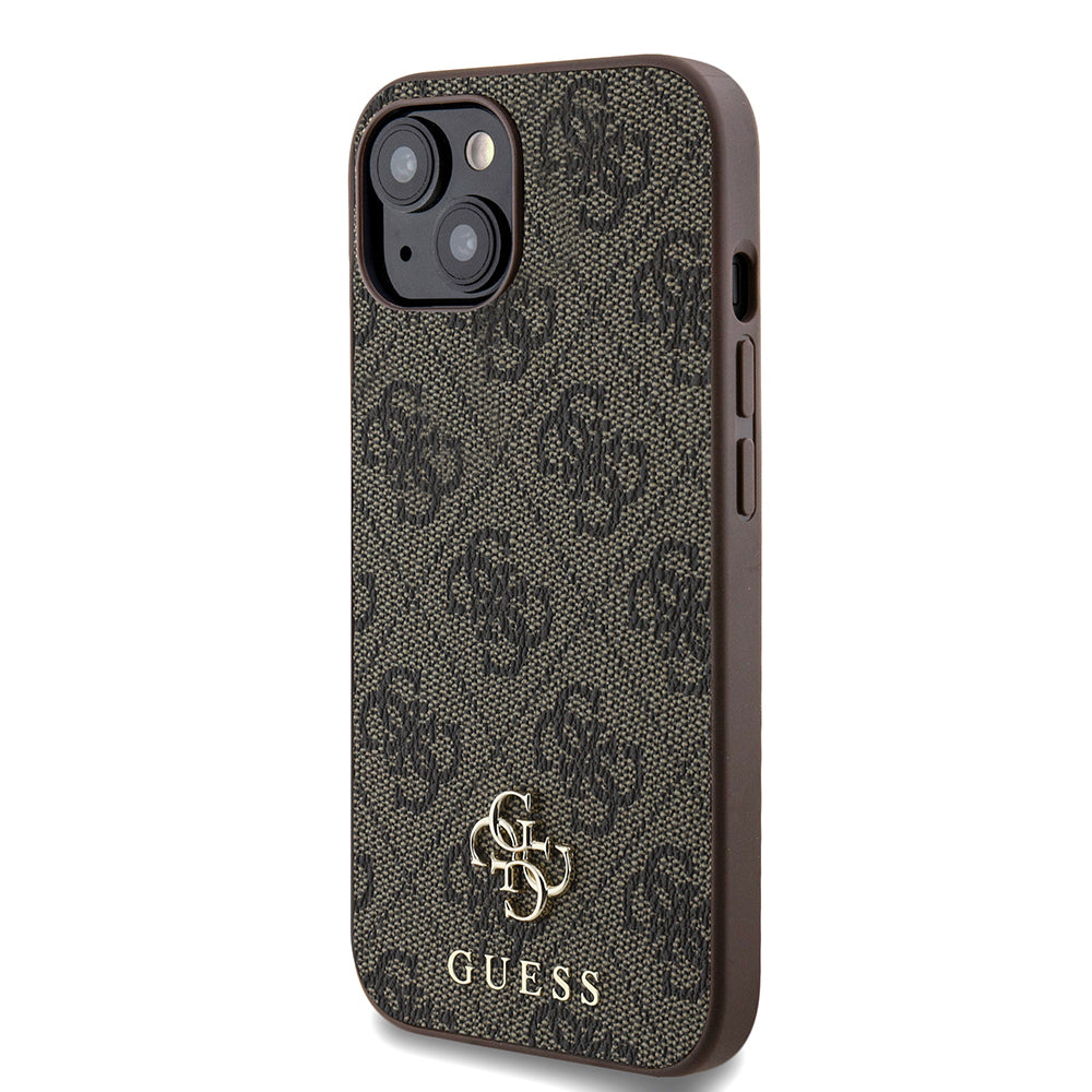 Apple iPhone 15 Kılıf Guess Orjinal Lisanslı Magsafe Şarj Özellikli Small 4G Classic Kapak Siyah