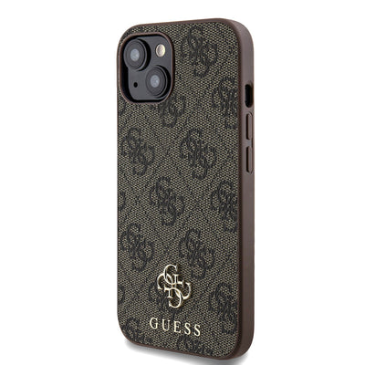 Apple iPhone 15 Kılıf Guess Orjinal Lisanslı Magsafe Şarj Özellikli Small 4G Classic Kapak Siyah