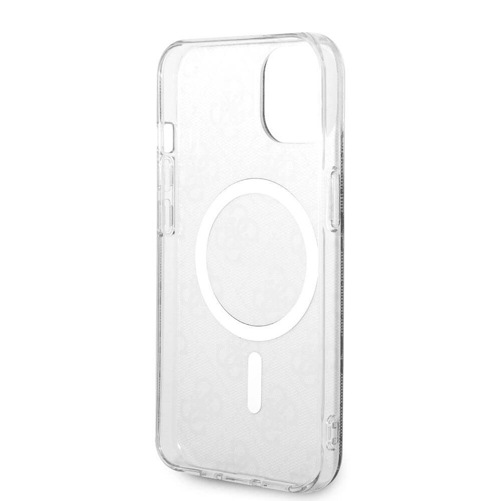 iPhone 15 Kılıf Guess Orjinal Lisanslı M-safe Şarj Özellikli Yazı Logolu 4G Desenli Kılıf