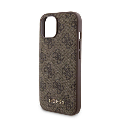 Apple iPhone 15 Kılıf Guess Orjinal Lisanslı Magsafe Şarj Özellikli Yazı Logolu 4G Desenli Kapak + Powerbank 5000mAh 2in1 Set Siyah