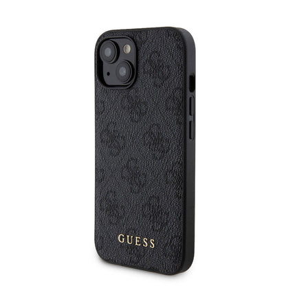 iPhone 15 Kılıf Guess Orjinal Lisanslı M-safe Şarj Özellikli Yazı Logolu 4G Desenli Kılıf + Powerbank 5000mAh 2in1 Set