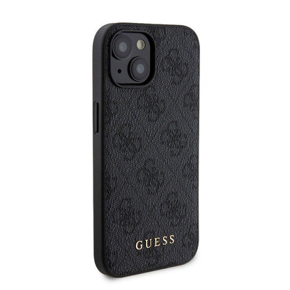 iPhone 15 Kılıf Guess Orjinal Lisanslı M-safe Şarj Özellikli Yazı Logolu 4G Desenli Kılıf + Powerbank 5000mAh 2in1 Set