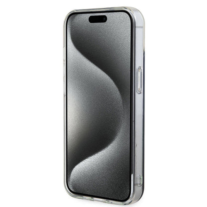 iPhone 15 Kılıf Guess Orjinal Lisanslı M-safe Şarj Özellikli Yazı Logolu Iridescent Kılıf
