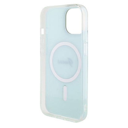 iPhone 15 Kılıf Guess Orjinal Lisanslı M-safe Şarj Özellikli Yazı Logolu Iridescent Kılıf