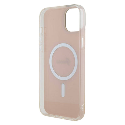 Apple iPhone 15 Kılıf Guess Orjinal Lisanslı Magsafe Şarj Özellikli Yazı Logolu Iridescent Kapak Mor