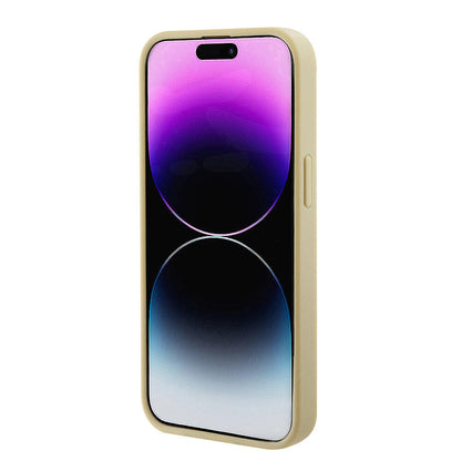 iPhone 15 Kılıf Guess Orjinal Lisanslı M-safe Şarj Özellikli Yazı Logolu Saffiano Kılıf