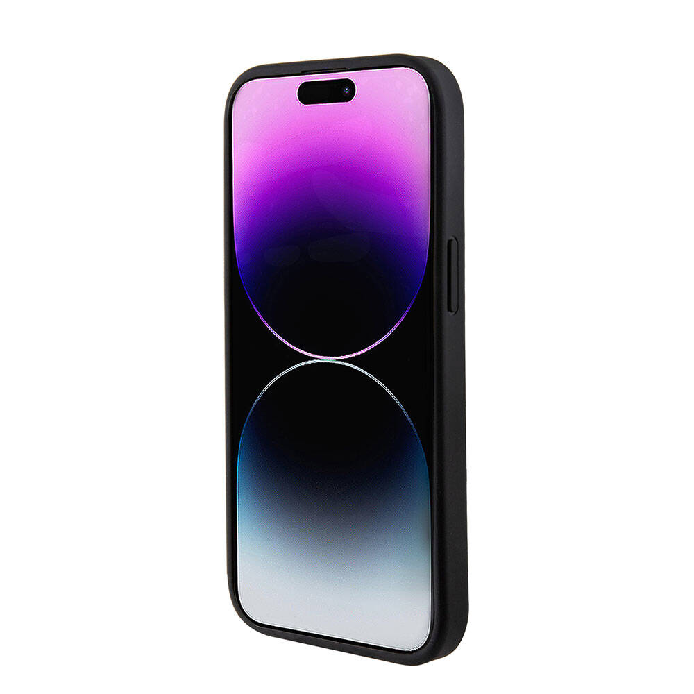 iPhone 15 Kılıf Guess Orjinal Lisanslı M-safe Şarj Özellikli Yazı Logolu Saffiano Kılıf