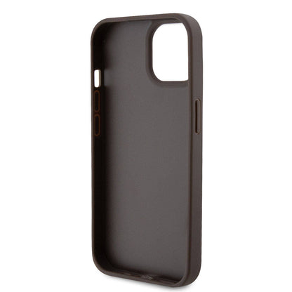 iPhone 15 Kılıf Guess Orjinal Lisanslı PU Deri Askılı Taşlı Üçgen Logo 4G Desenli Strass Crossbody Kılıf