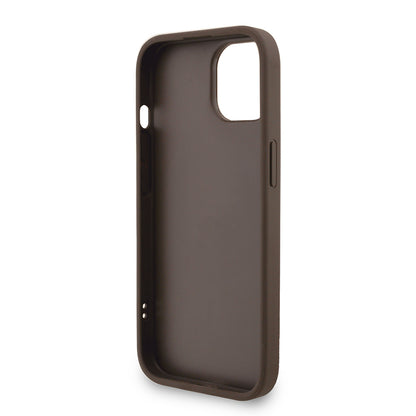 iPhone 15 Kılıf Guess Orjinal Lisanslı PU Deri Bilek Askı İpli Metal Büyük 4G ve Yazı Logolu Kılıf