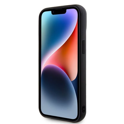 iPhone 15 Kılıf Guess Orjinal Lisanslı PU Deri Metal Yazı Logolu Kapitone Kılıf