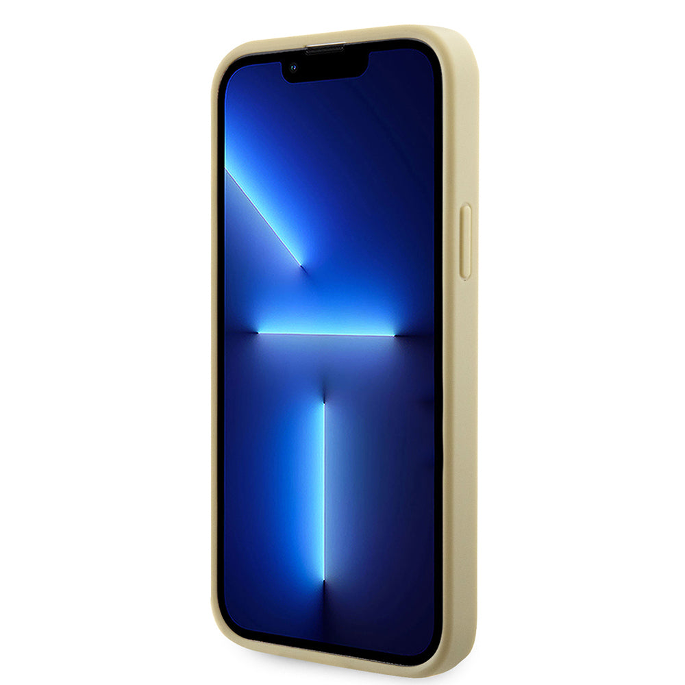 iPhone 15 Kılıf Guess Orjinal Lisanslı Taşlı Arka Yüzey Üçgen Logolu Kılıf