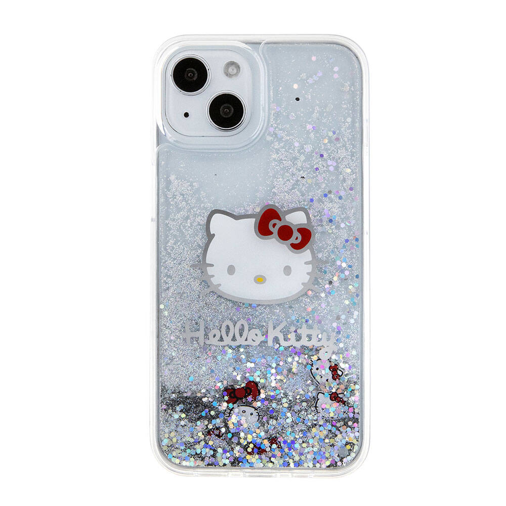 Apple iPhone 15  Kılıf Hello Kitty Orjinal Lisanslı İkonik Sıvılı Glitter Kapak ürününün kopyası