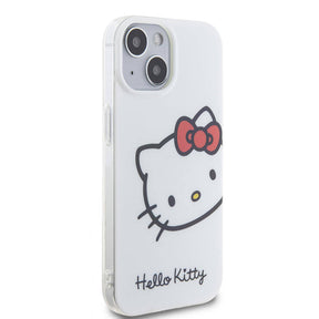 Apple iPhone 15 Kılıf Hello Kitty Orjinal Lisanslı Yazı ve İkonik Logolu Kitty Head Kapak