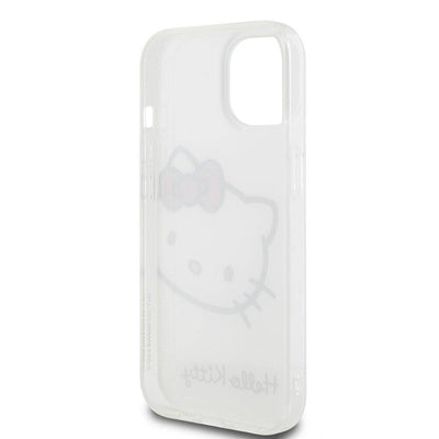 Apple iPhone 15 Kılıf Hello Kitty Orjinal Lisanslı Yazı ve İkonik Logolu Kitty Head Kapak Pembe