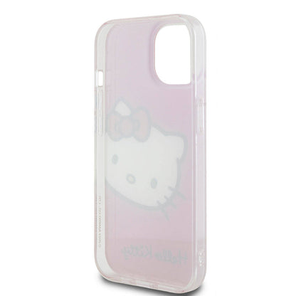 iPhone 15 Kılıf Hello Kitty Orjinal Lisanslı Yazı ve İkonik Logolu Kitty Head Kılıf