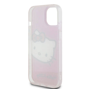 Apple iPhone 15 Kılıf Hello Kitty Orjinal Lisanslı Yazı ve İkonik Logolu Kitty Head Kapak