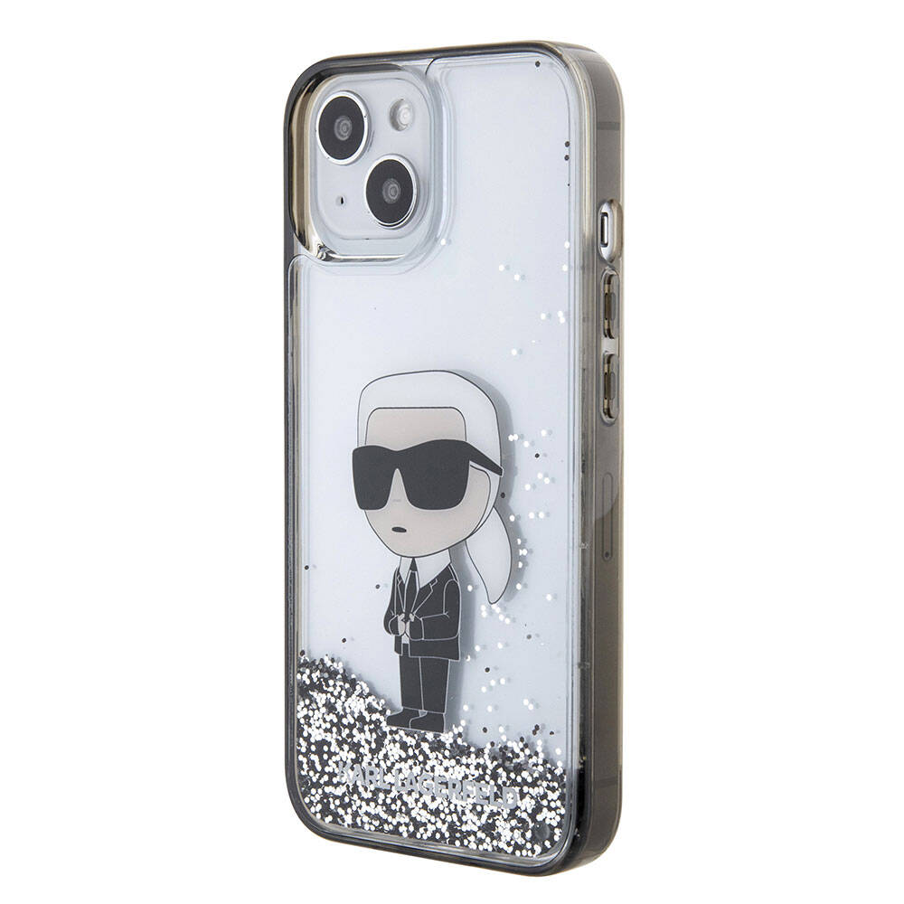 iPhone 15 Kılıf Karl Lagerfeld İkonik Sıvılı Glitter Orjinal Lisanslı Kılıf