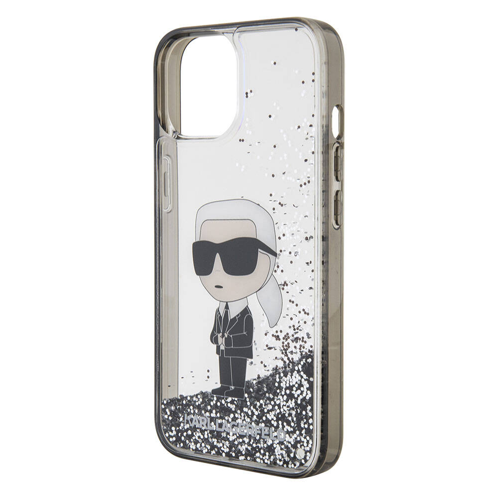 iPhone 15 Kılıf Karl Lagerfeld İkonik Sıvılı Glitter Orjinal Lisanslı Kılıf