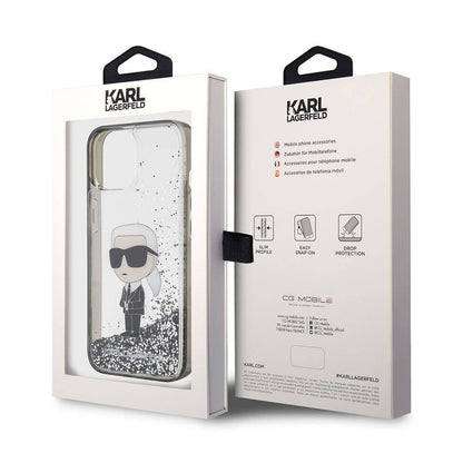 iPhone 15 Kılıf Karl Lagerfeld İkonik Sıvılı Glitter Orjinal Lisanslı Kılıf