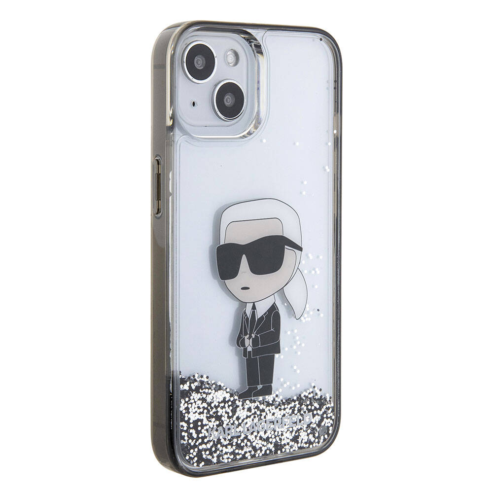 iPhone 15 Kılıf Karl Lagerfeld İkonik Sıvılı Glitter Orjinal Lisanslı Kılıf