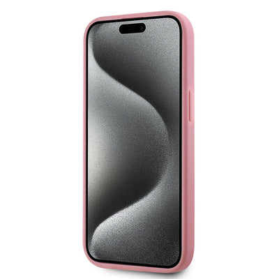 Apple iPhone 15 Kılıf Karl Lagerfeld Orjinal Lisanslı 3D KL Yazılı Tüylü Arka Yüzey Saffiano Rhinestones Kapak Gold
