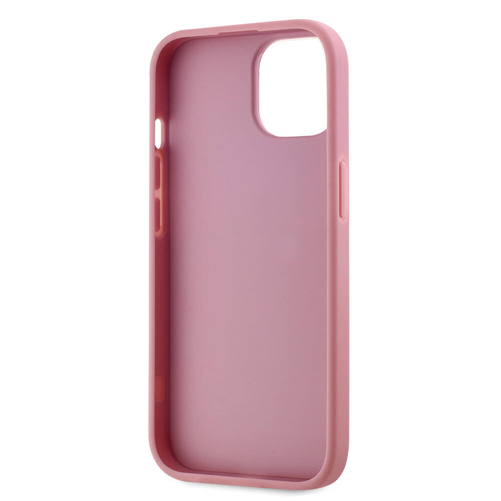 iPhone 15 Kılıf Karl Lagerfeld Orjinal Lisanslı 3D KL Yazılı Tüylü Arka Yüzey Saffiano Rhinestones Kılıf