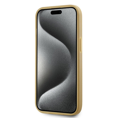 iPhone 15 Kılıf Karl Lagerfeld Orjinal Lisanslı 3D KL Yazılı Tüylü Arka Yüzey Saffiano Rhinestones Kılıf
