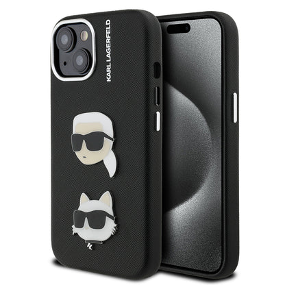 iPhone 15 Kılıf Karl Lagerfeld Orjinal Lisanslı K&C Heads Pin Kılıf