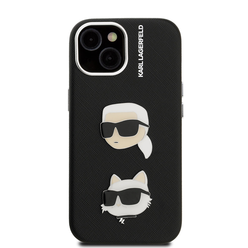 iPhone 15 Kılıf Karl Lagerfeld Orjinal Lisanslı K&C Heads Pin Kılıf