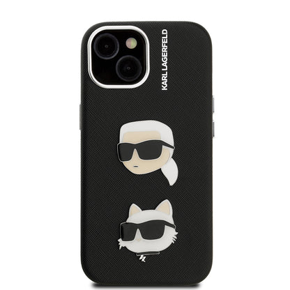 iPhone 15 Kılıf Karl Lagerfeld Orjinal Lisanslı K&C Heads Pin Kılıf