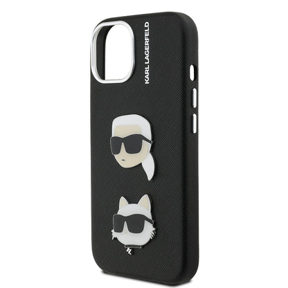 iPhone 15 Kılıf Karl Lagerfeld Orjinal Lisanslı K&C Heads Pin Kılıf