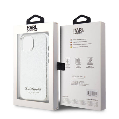 Apple iPhone 15 Kılıf Karl Lagerfeld Orjinal Lisanslı KL Yazılı Hotel Kapak Siyah