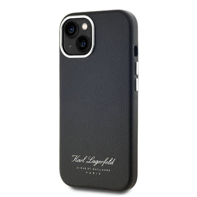 Apple iPhone 15 Kılıf Karl Lagerfeld Orjinal Lisanslı KL Yazılı Hotel Kapak Gri