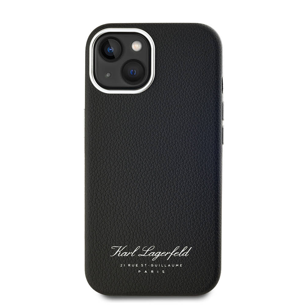 Apple iPhone 15 Kılıf Karl Lagerfeld Orjinal Lisanslı KL Yazılı Hotel Kapak Gri